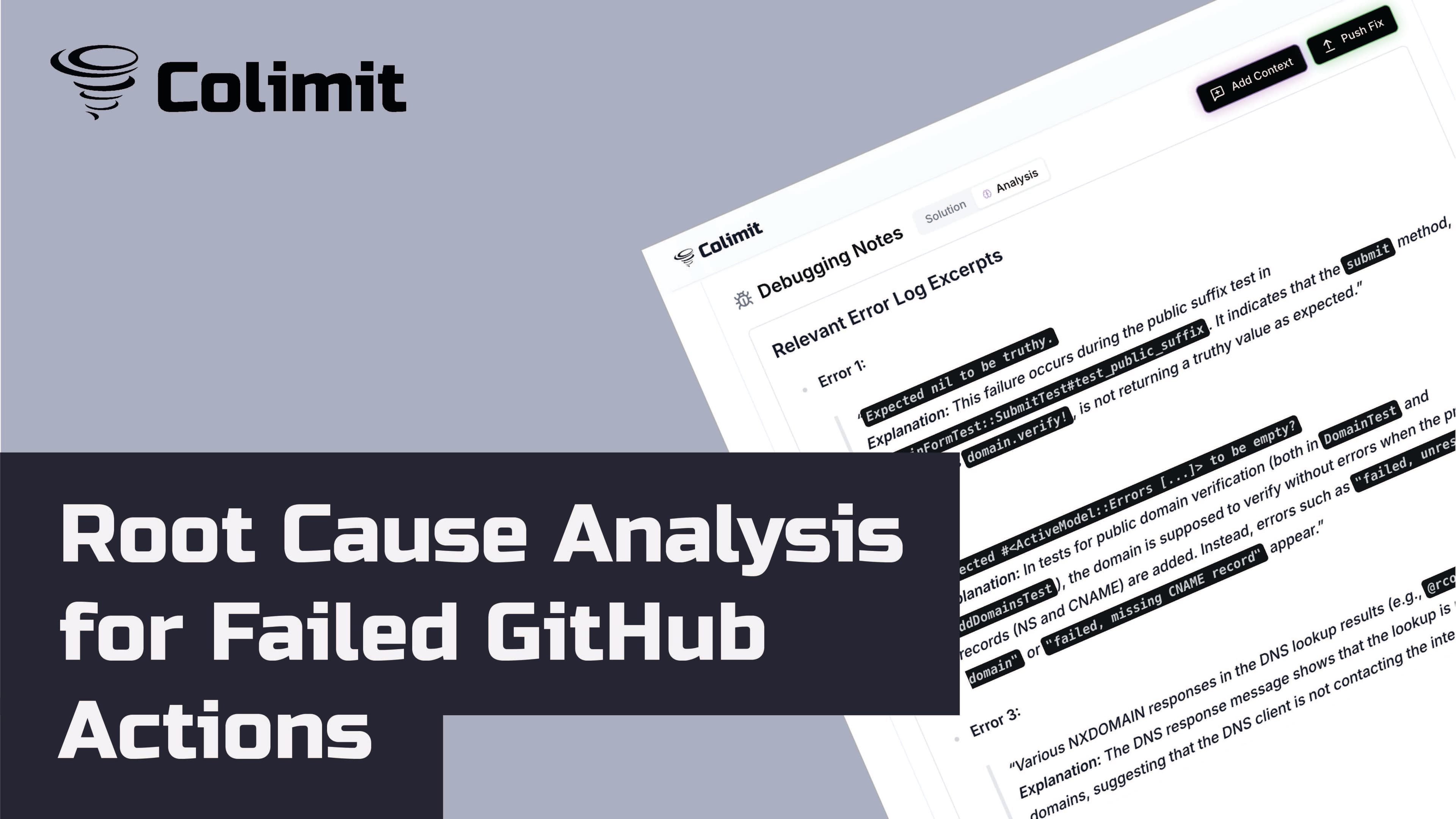 Cover Image for Root Cause Analysis for Failed GitHub Actions